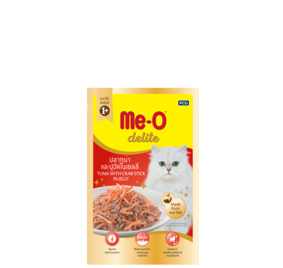 Thức ăn ướt me-o delite hương vị cá ngừ sọc dưa nấu đông