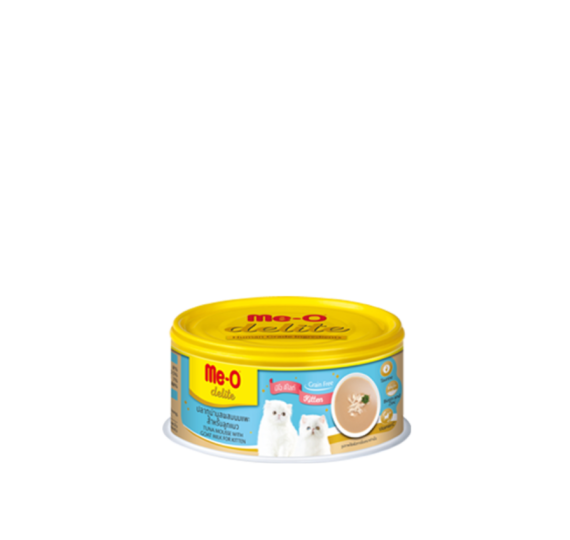 Thức ăn ướt đóng hộp ne-o delite hương vị cá ngừ miếng mỏng và sữa dê cho mèo con